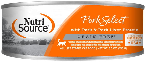 Nourriture en conserve pour chats NutriSource au porc et au foie de porc sans grains