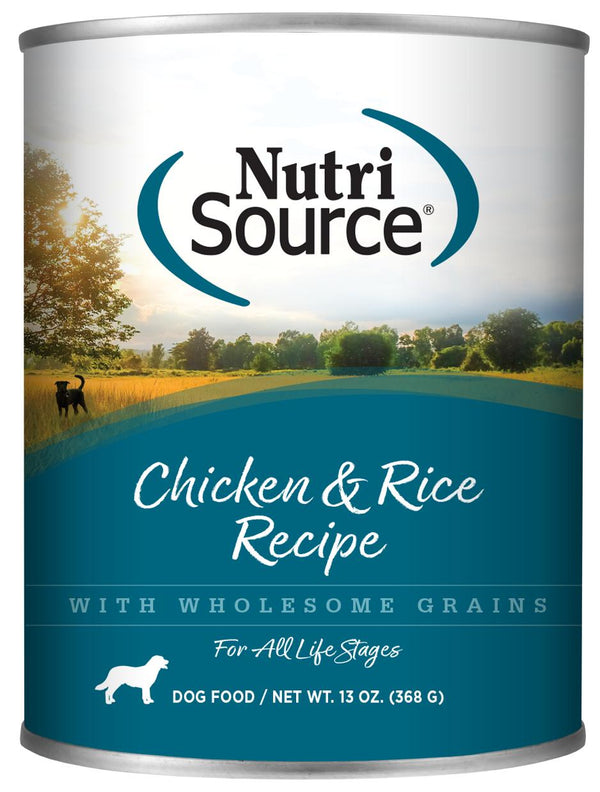 NutriSource Chicken & Rice with Wholesome Grains Wet Dog Food Can