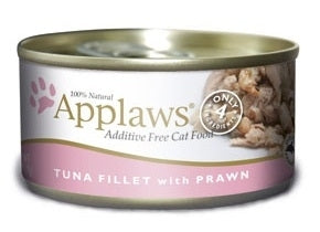 Applaws Tuna Fillet with Prawn in Broth Wet Cat Food Can