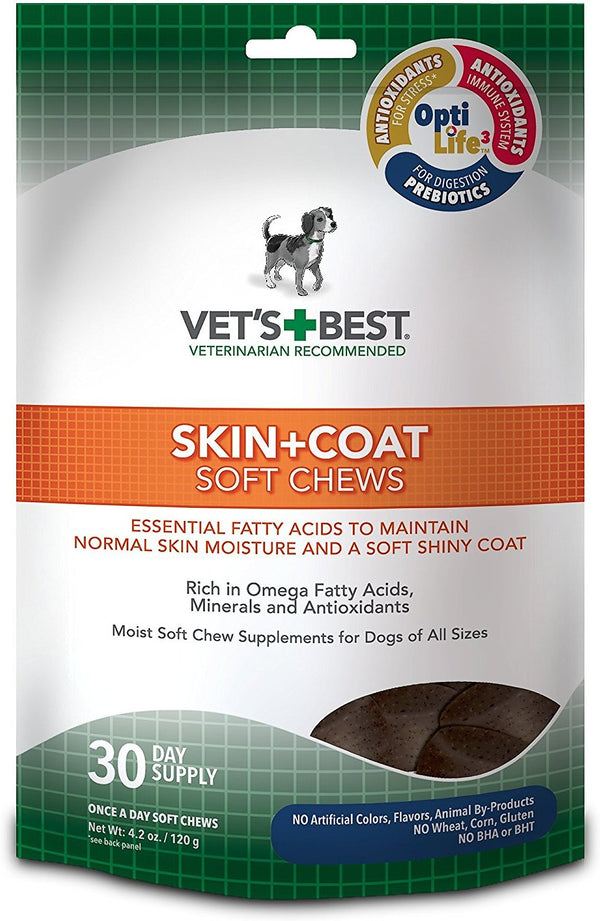 Vet's Best Skin + Coat Soft Chews Dog Supplement, 30 count