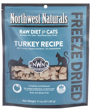 Northwest Naturals Raw Diet Grain-Free Turkey Nibbles Freeze-Dried Cat Food, 11-oz