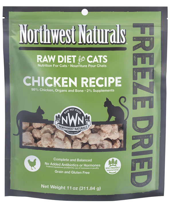 Northwest Naturals Raw Diet Grain-Free Chicken Nibbles Freeze-Dried Cat Food, 11-oz