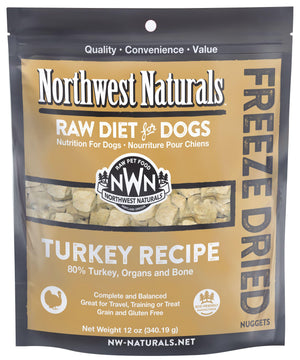 Northwest Naturals Nuggets de dinde à l'alimentation crue lyophilisée pour chiens