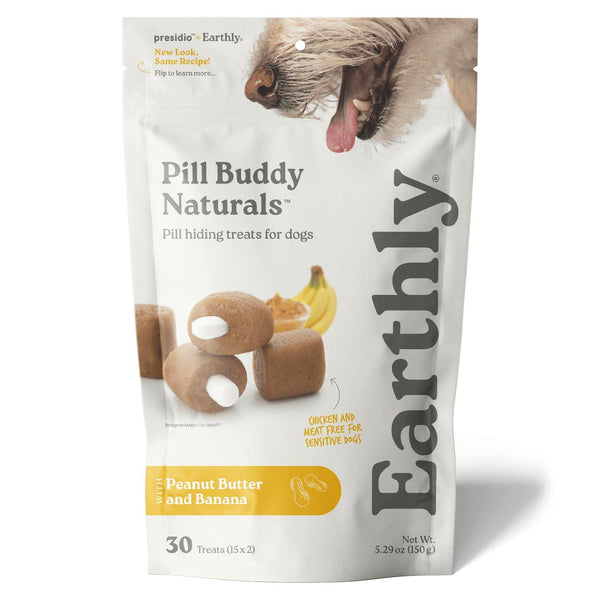 Presidio Pill Buddy Naturals Friandises pour chiens au beurre de cacahuète et à la banane pour pilules/capsules, 150 grammes