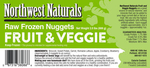 Northwest Naturals Raw Diet Grain-Free Fruit & Veggie Nuggets Raw Frozen Dog Food, 2-lb