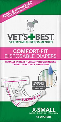 Vet's Best Comfort-Fit Disposable Diapers for Female Dogs