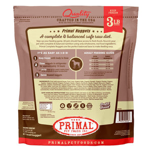 Primal Raw Frozen Nuggets Pork Formula Dog Food, 3-lb
