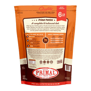 Primal Beef Formula Patties Raw Frozen Dog Food, 6-lb