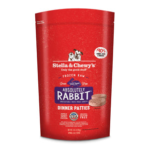 Stella & Chewy's Absolutely Rabbit Galettes de dîner crues surgelées pour chiens 8 oz, 6 lb
