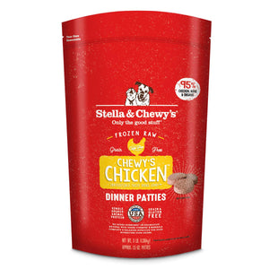 Stella & Chewy's Chewy's Poulet Galettes de dîner de 1,5 oz Aliments crus surgelés sans céréales pour chiens, 3 lb