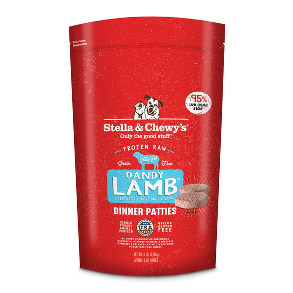 Stella & Chewy's Dandy Agneau Galettes de dîner crues surgelées sans céréales pour chiens 8 oz, 6 lb