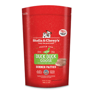Stella & Chewy's Duck Duck Goose Galettes de dîner 8 oz Nourriture crue congelée sans céréales pour chiens, 6 lb
