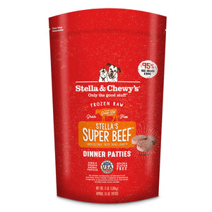 Stella & Chewy's Galettes de dîner super bœuf de Stella 1,5 oz Nourriture crue surgelée sans céréales pour chiens, 3 lb