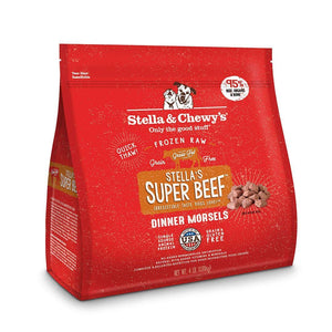 Stella & Chewy's Stella's Super Beef Dinner Morsels Nourriture crue congelée sans céréales pour chiens, 4-lb