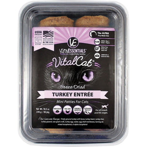 Vital Essentials Vital Cat Turkey Mini Patties Raw Freeze-Dried Cat Food
