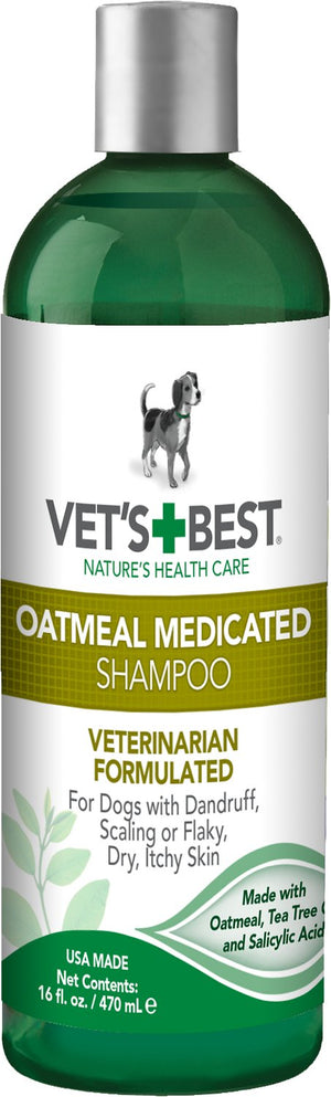 Vet's Best Oatmeal Medicated Shampoo for Dogs, 16-oz bottle