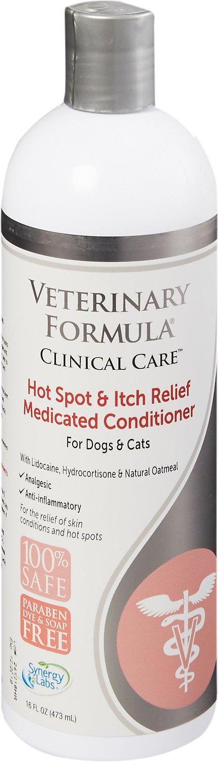 SynergyLabs Veterinary Formula Clinical Care Après-shampooing pour soulagement des hot spots et démangeaisons, flacon de 16 oz