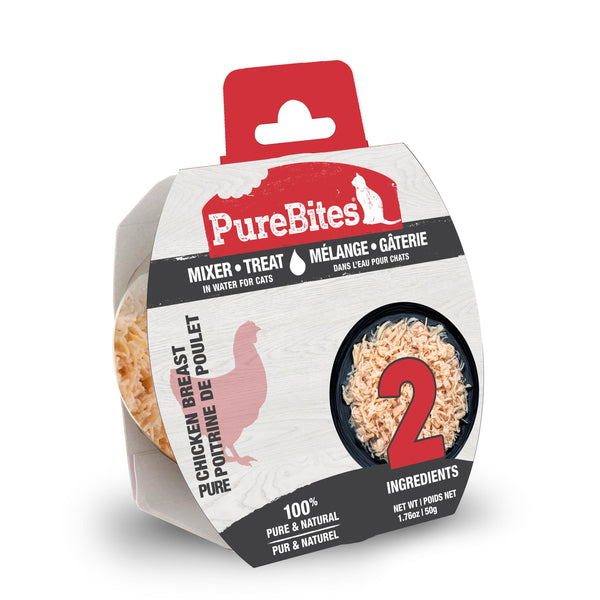 PureBites Mixers 100% Blanc de poulet dans l'eau Plateaux de nourriture pour chat sans grains