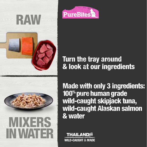 PureBites Mixers 100% Tuna & Salmon in Water Cat Food Toppers & Treats