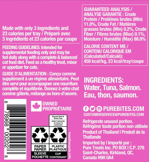 PureBites Mixers 100% Tuna & Salmon in Water Cat Food Toppers & Treats