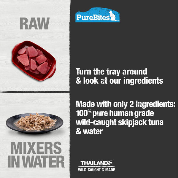 PureBites Mixers 100% Wild Tuna in Water Cat Food Toppers & Treats