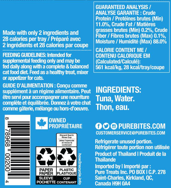 PureBites Mixers 100% Wild Tuna in Water Cat Food Toppers & Treats