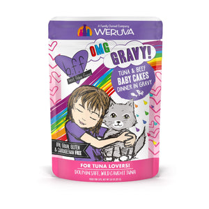 BFF OMG GRAVY Tuna & Beef Baby Cakes Dinner in Gravy Wet Cat Food Pouch