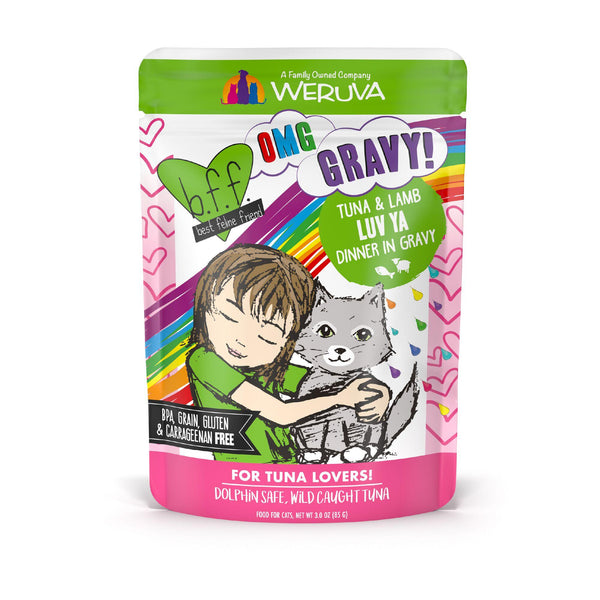 BFF OMG GRAVY Tuna & Lamb Luv Ya Dinner in Gravy Wet Cat Food Pouch