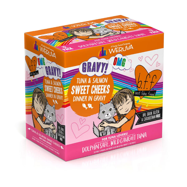 BFF OMG GRAVY Tuna & Salmon Sweet Cheeks Dinner in Gravy Wet Cat Food Pouch