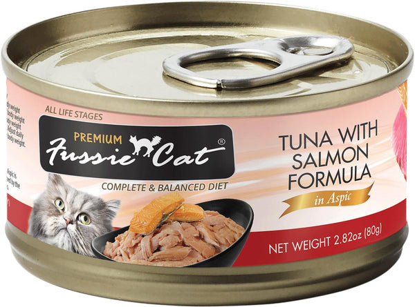 Fussie Cat Premium Tuna with Salmon in Aspic Grain-Free Wet Cat Food Can