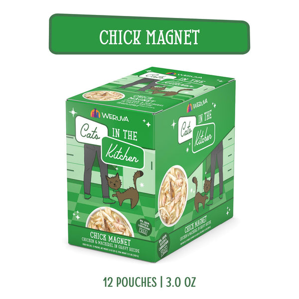 Cats in the Kitchen Chick Magnet Chicken & Mackerel in Gravy Wet Cat Food Pouch