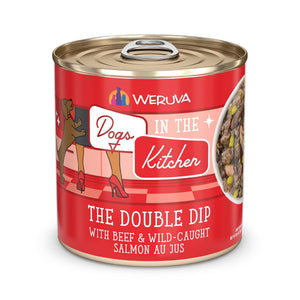 Dogs in the Kitchen The Double Dip with Beef & Wild Caught Salmon Au Jus Wet Dog Food Can