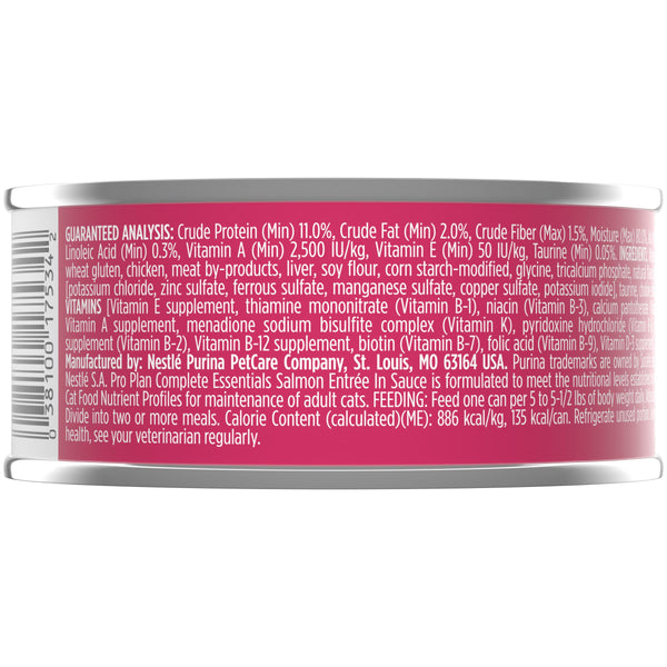 Purina Pro Plan Adulte Saumon Entrée en Sauce Nourriture humide pour chats en boîte
