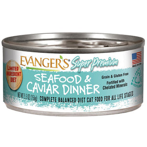 Evanger's Super Premium Seafood & Caviar Dinner Wet Cat Food Can