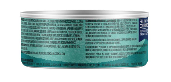Natural Balance Original Ultra Indoor Chicken Recipe Wet Cat Food Can
