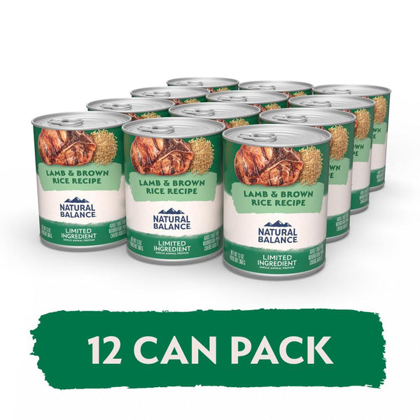 Natural Balance Limited Ingredient Lamb & Brown Rice Recipe Wet Dog Food Can