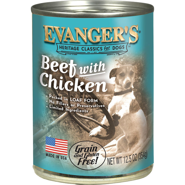 Evanger's Heritage Classics Beef with Chicken Wet Dog Food Can