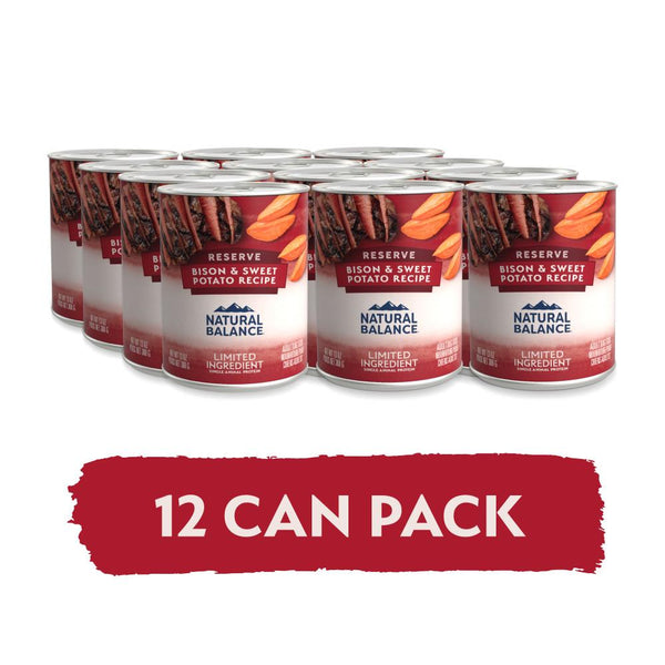 Natural Balance Limited Ingredient Reserve Bison & Sweet Potato Recipe Wet Dog Food Can