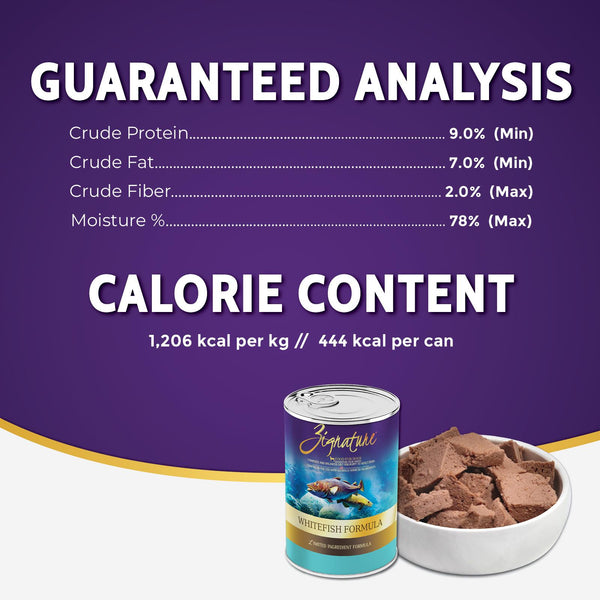 Zignature Whitefish Limited Ingredient Formula Wet Dog Food Can