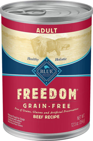 Blue Buffalo BLUE Freedom Recette au boeuf pour adultes Sans céréales Nourriture humide pour chiens en conserve