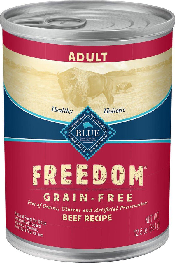 Blue Buffalo BLUE Freedom Beef Recipe Adult Grain-Free Wet Dog Food Can