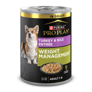 Purina Pro Plan Focus Gestion du poids adulte Entrée de dinde et riz en morceaux en sauce Nourriture humide pour chiens en conserve