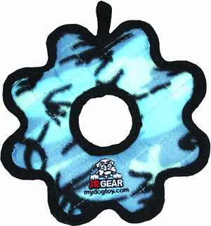 Tuffy Junior Gear Ring Dog Toy, Camo Blue