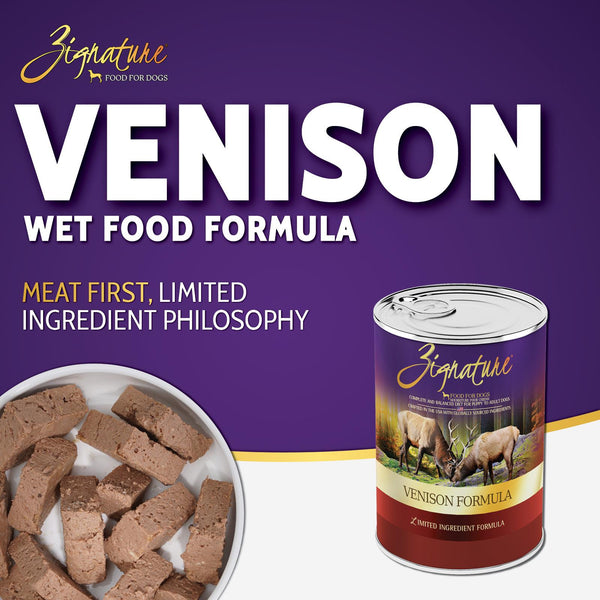 Zignature Venison Limited Ingredient Formula Wet Dog Food Can