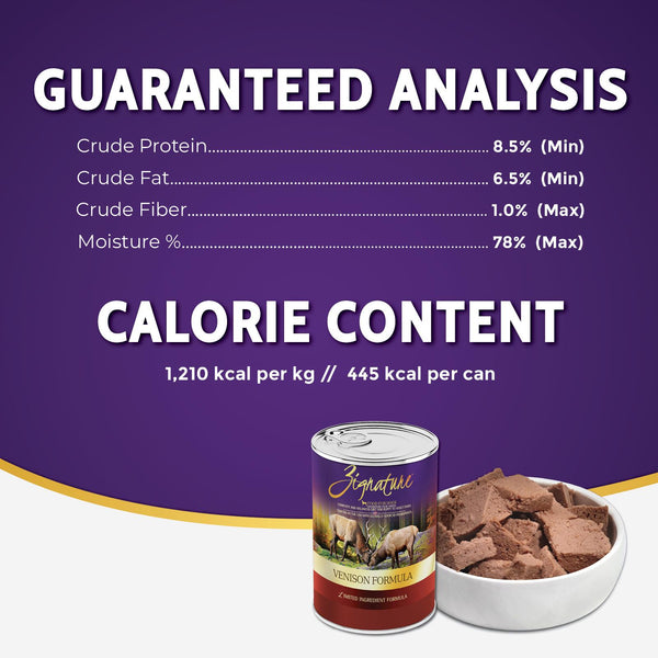 Zignature Venison Limited Ingredient Formula Wet Dog Food Can