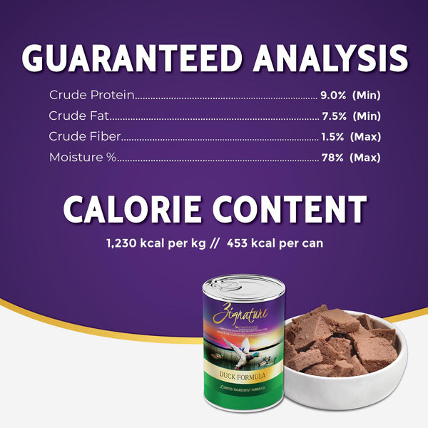Zignature Duck Limited Ingredient Formula Wet Dog Food Can