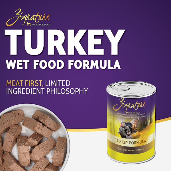 Zignature Turkey Limited Ingredient Formula Wet Dog Food Can