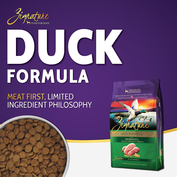 Zignature Formule à ingrédients limités au Canard Croquettes pour chiens