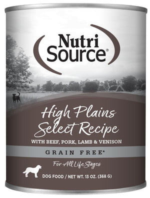 Nourriture en conserve pour chiens NutriSource sans grains High Plains Select