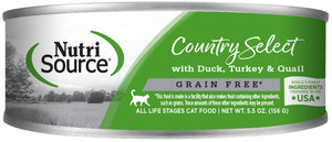 Nourriture en conserve pour chats NutriSource sans grains Country Select